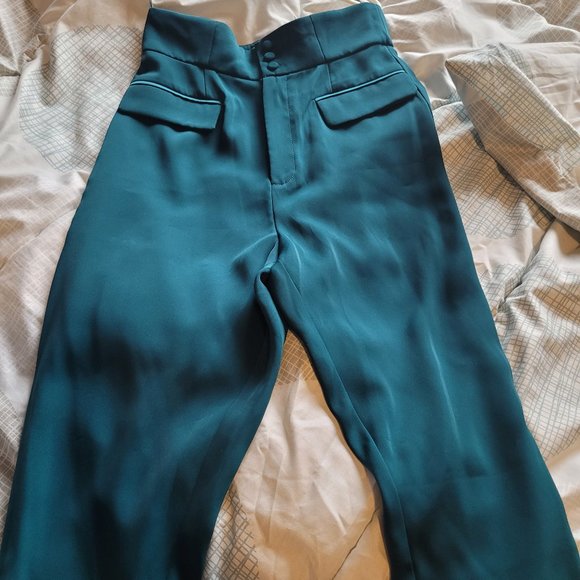 [NEW W TAGS] US 6/ UK 10 Lavish Alice Teal Green Cigarette Pants - Picture 1 of 7